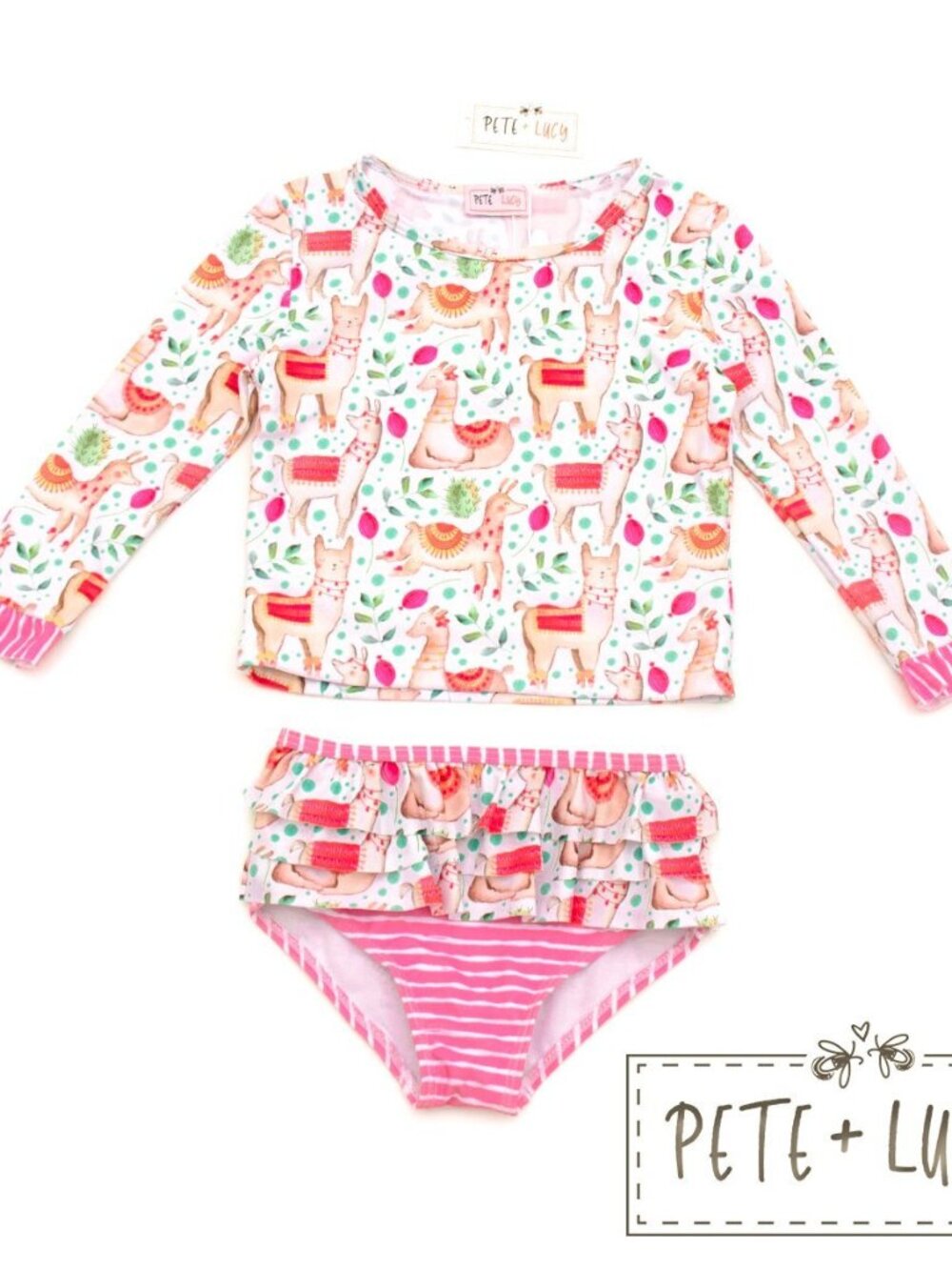 Sweet Llamas 2 Piece Rashguard Swimsuit - Pete + Lucy